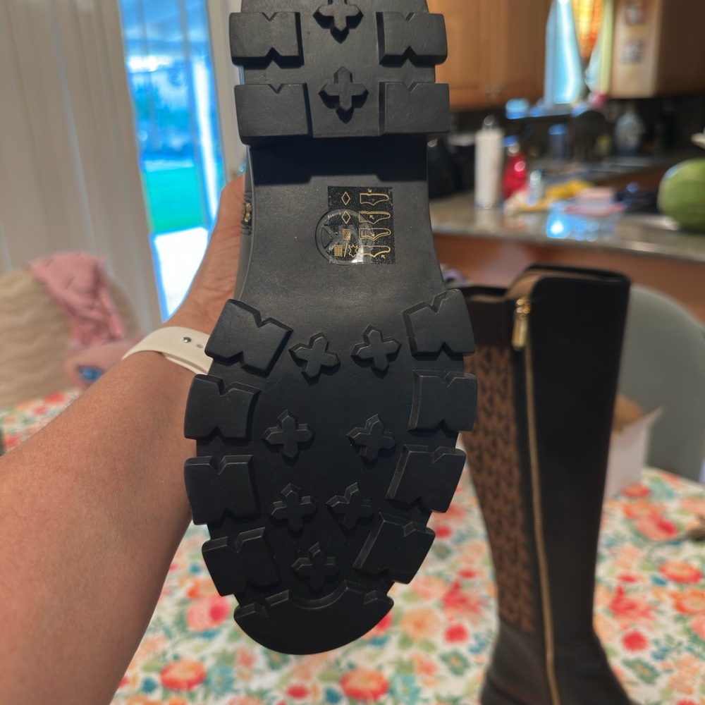 Michael Kors Black and Brown Knee-High Boots